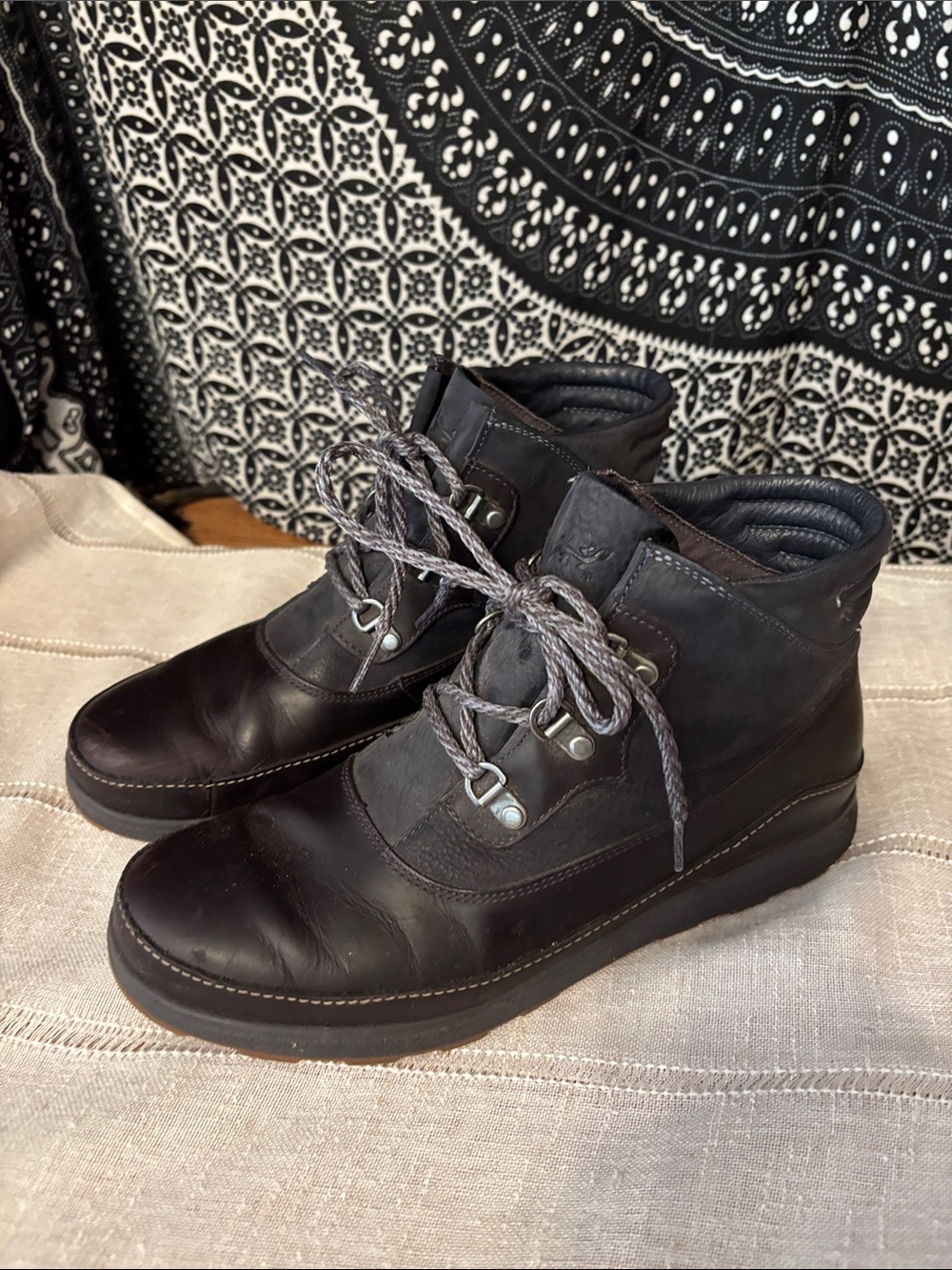 Chaco Women's Lace-Up Ankle Boots in Dark Blue